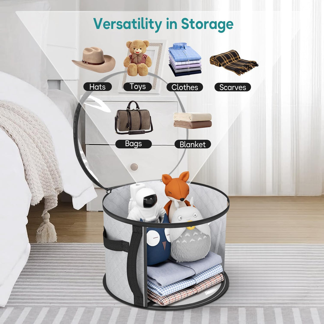 Large Clear Hat Storage Case – Wide-Brim Hat Organiser with Handles | Stornfield