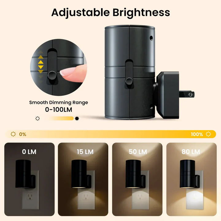 Stornfield | Dimmable Plug-in Night Light with Motion Sensor - LED Light for Bedrooms, Hallways, and Stairs