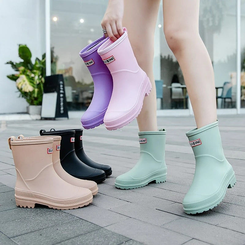 Stornfield | AquaStride 2.0 | Stylish Mid-Calf Waterproof Rain Boots for Women