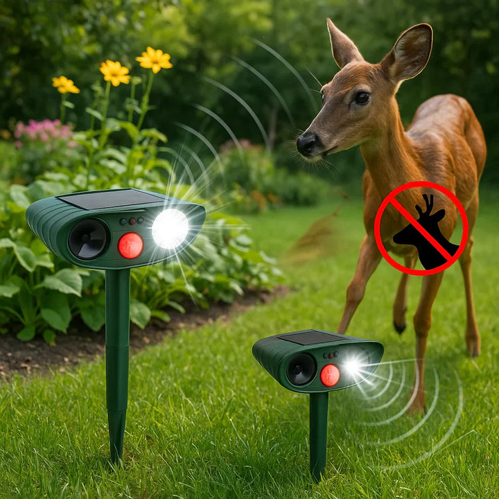 Stornfield | Solar-Powered Ultrasonic Deer Repeller - Effective Deer Deterrent for Gardens & Yards in 48 Hours