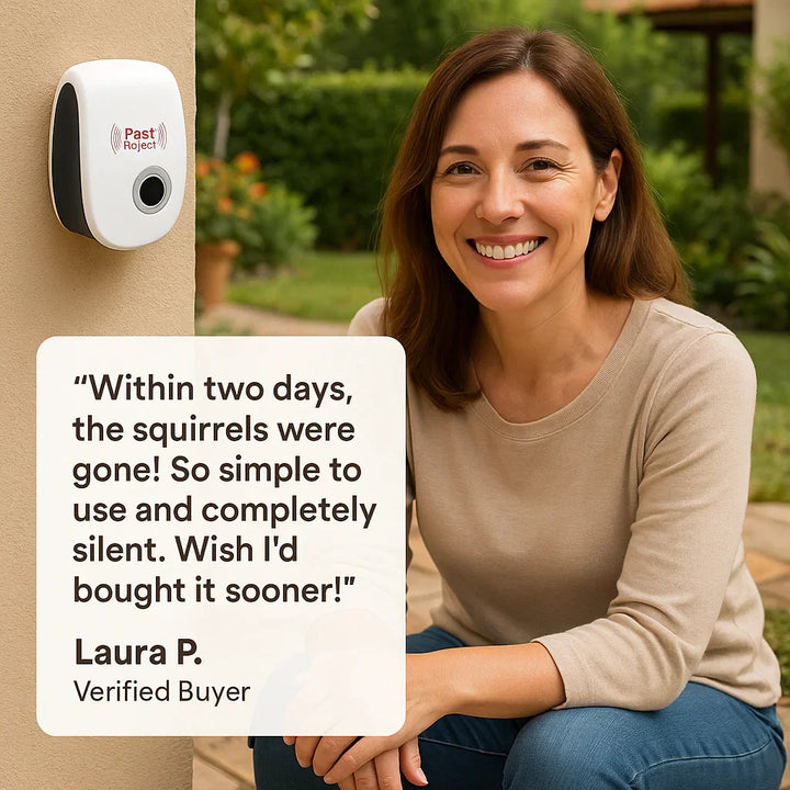 Stornfield | Ultrasonic Squirrel Repeller Device - Effective Pest Control to Deter Squirrels in 48 Hours for Gardens & Yards