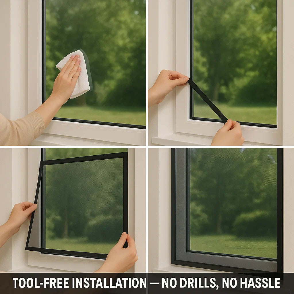 Stornfield | Magnetic Mosquito Net for Windows - No-See-Um Mesh Insect Screen for Home Protection & Bug Prevention