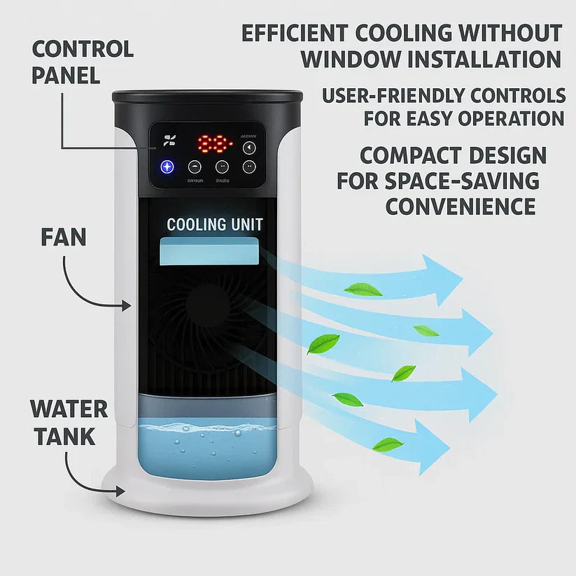 Portable Air Conditioner | Windowless, Energy Efficient & Ideal for Home Office and Dormitory Use | Stornfield