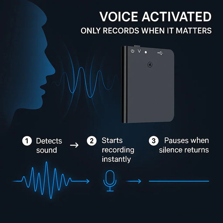 Stornfield | Miniature Voice Recorder – Small, Discreet, and Powerful Audio Capture | Perfect for Stealth Recording and Voice Activation