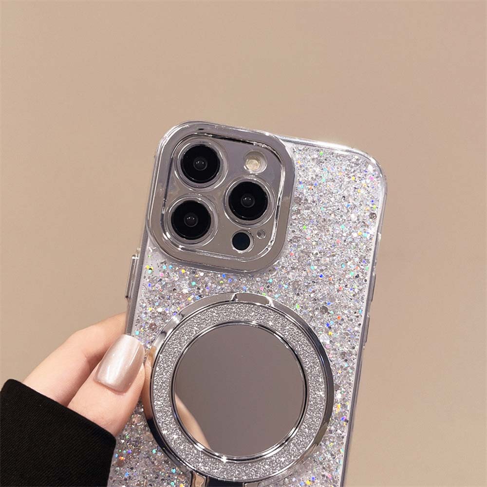 Stornfield | Silver Glitter MagSafe Mirror