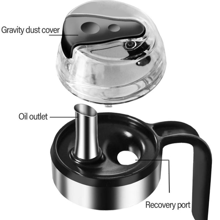 Auto Flip Condiment Container Automatic Cap and Leakproof Glass Cruet | Stornfield