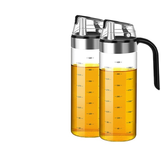 Auto Flip Condiment Container Automatic Cap and Leakproof Glass Cruet | Stornfield