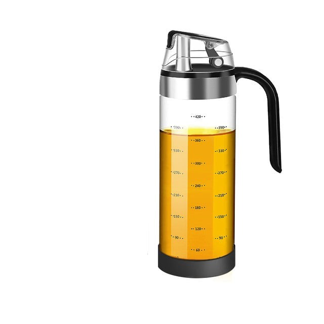 Auto Flip Condiment Container Automatic Cap and Leakproof Glass Cruet | Stornfield