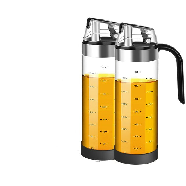 Auto Flip Condiment Container Automatic Cap and Leakproof Glass Cruet | Stornfield
