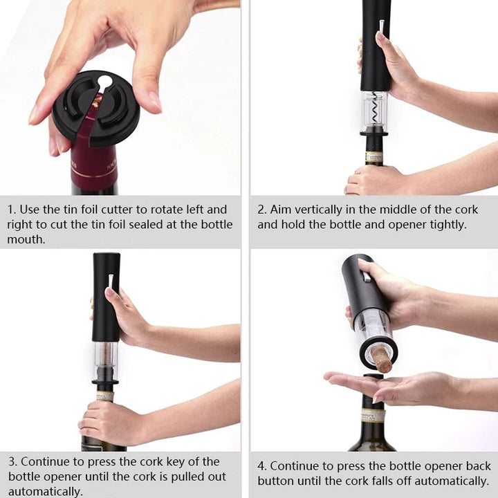 Automatic Bottle Opener for Wine Foil Cutter Electric Wine Jar Opener in Black or Red | Stornfield