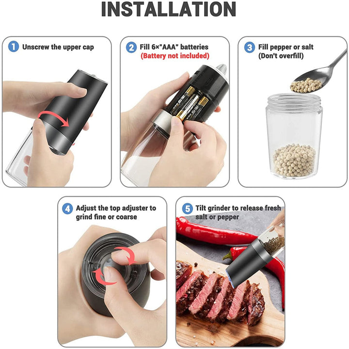 Automatic Spice Grinder Mill Adjustable Grinder with LED Light | Stornfield