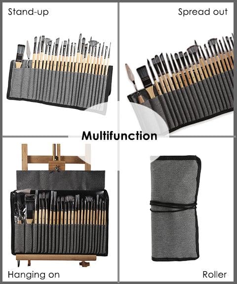 Brush set 24-piece with roll-up case and palette knife | Stornfield