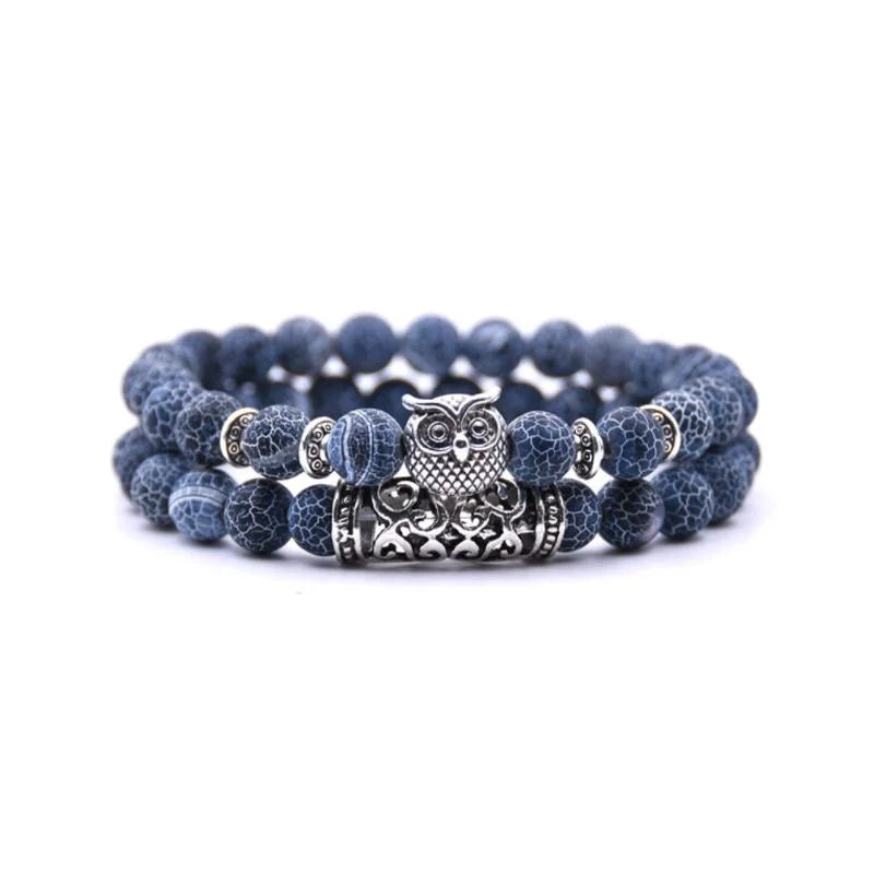 Stornfield | Bracelet en pierre naturelle avec charme hibou