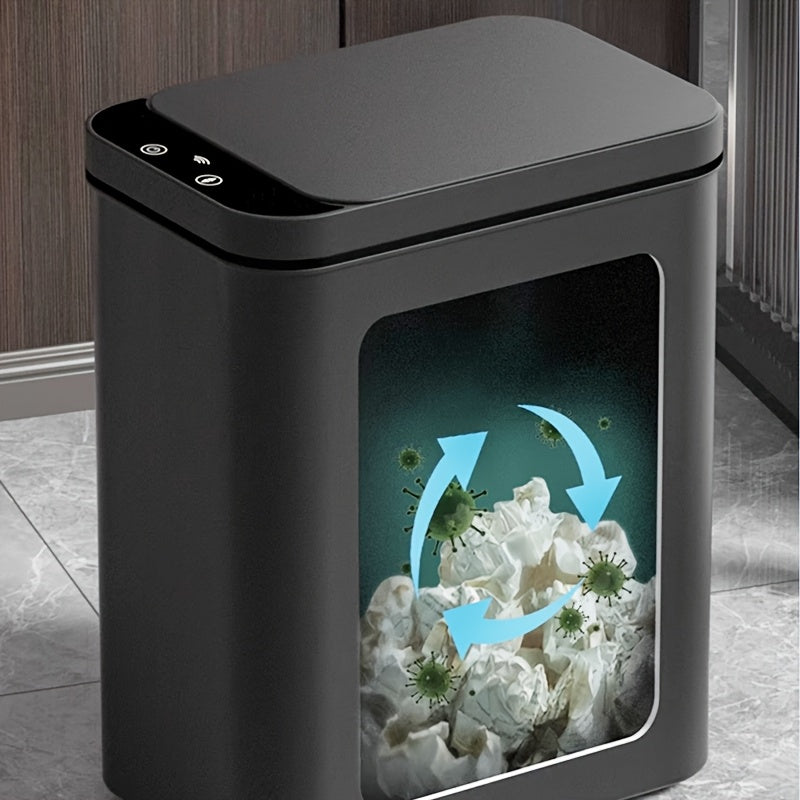 Set of 2 Smart Sensor Trash Bins – Touchless and Compact (Black) | Stornfield