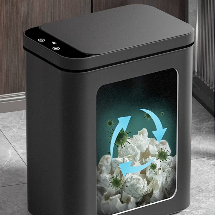 Set of 2 Smart Sensor Trash Bins – Touchless and Compact (Black) | Stornfield