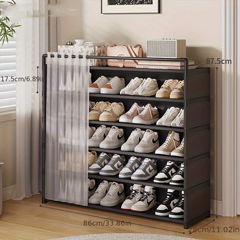 Foldable shoe rack with dust protection 4–7 levels | Stornfield