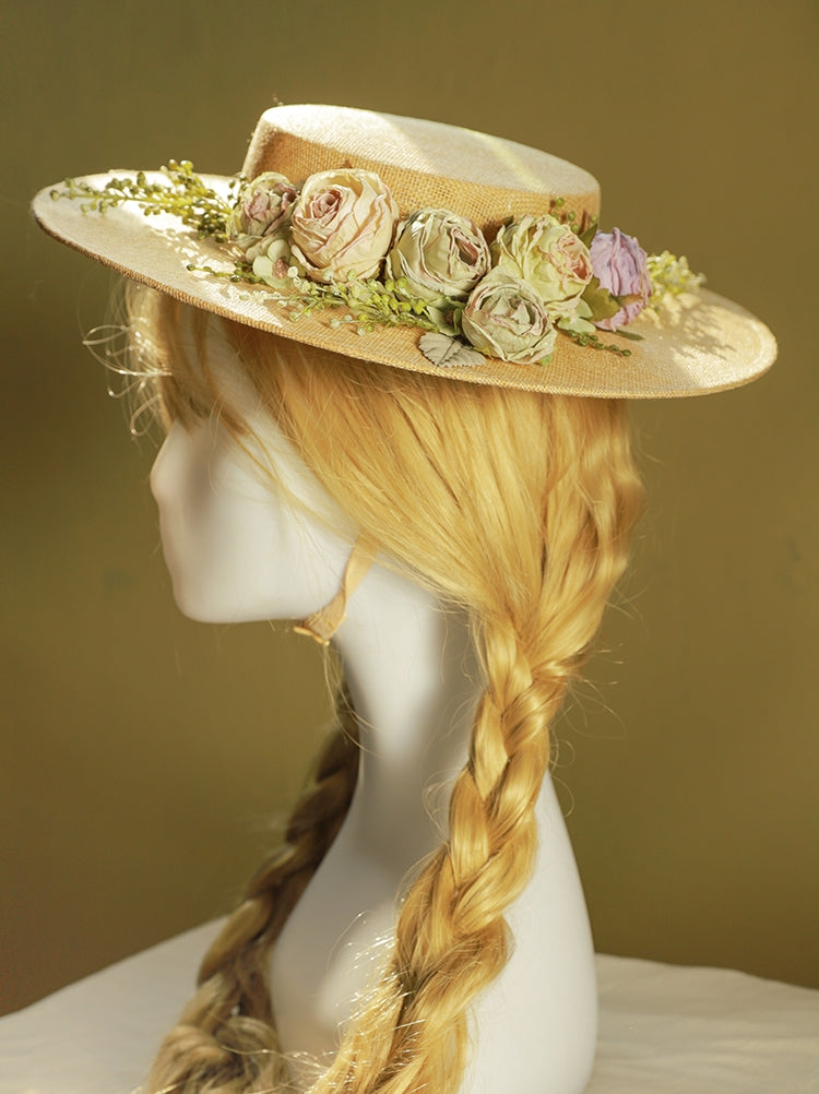 Stornfield | Handmade French Hat, Retro And Elegant Hollow Flower Forest Style Flat Hat