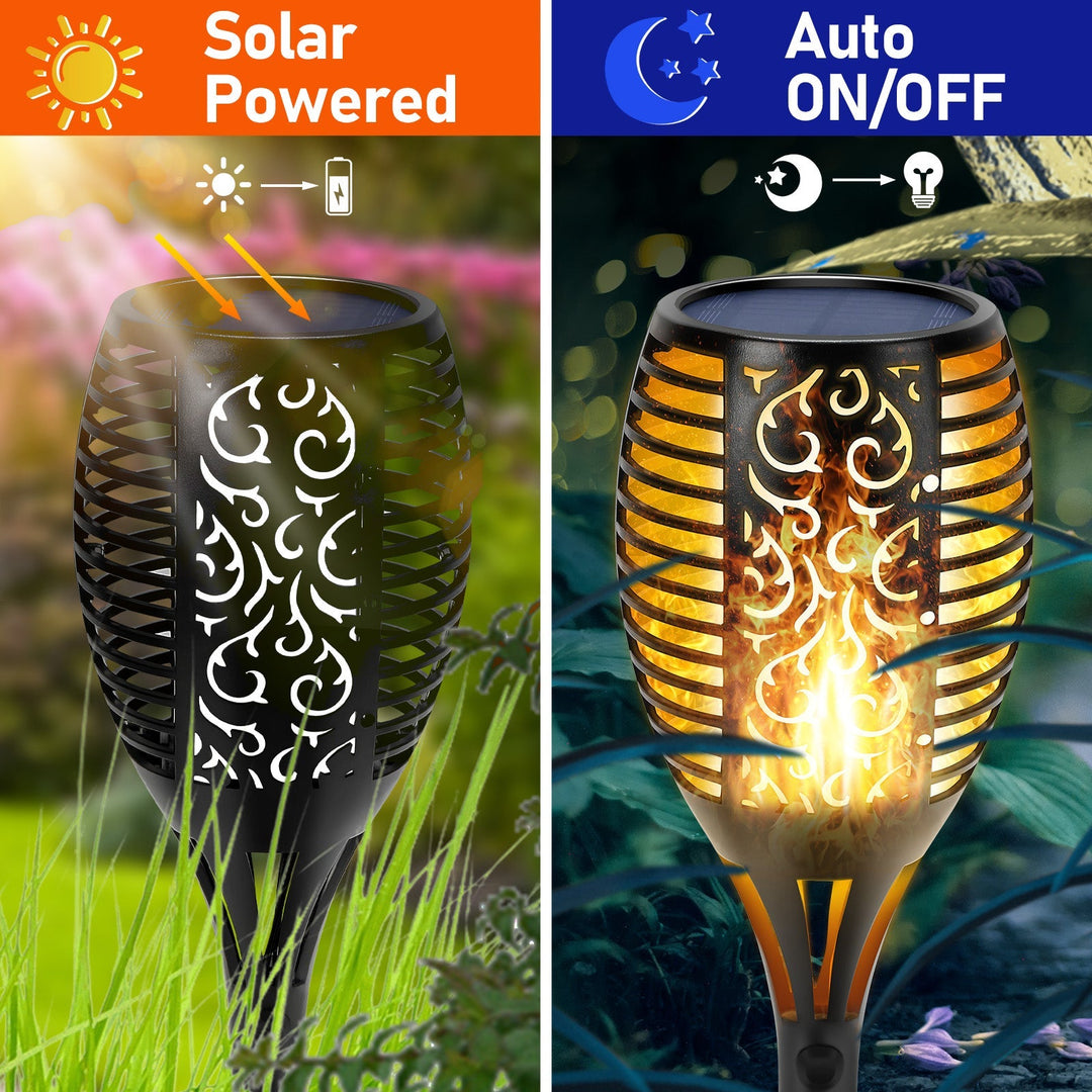 Solar lamps for outdoors 4 pieces 3 IN 1 solar torches | Stornfield
