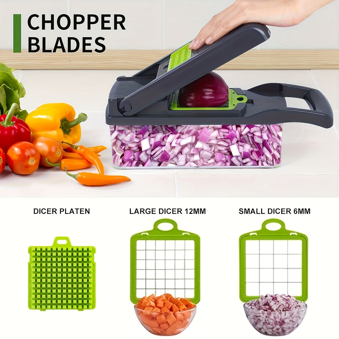 Multifunctional Vegetable Cutter 16-in-1 with Catch Container | Stornfield