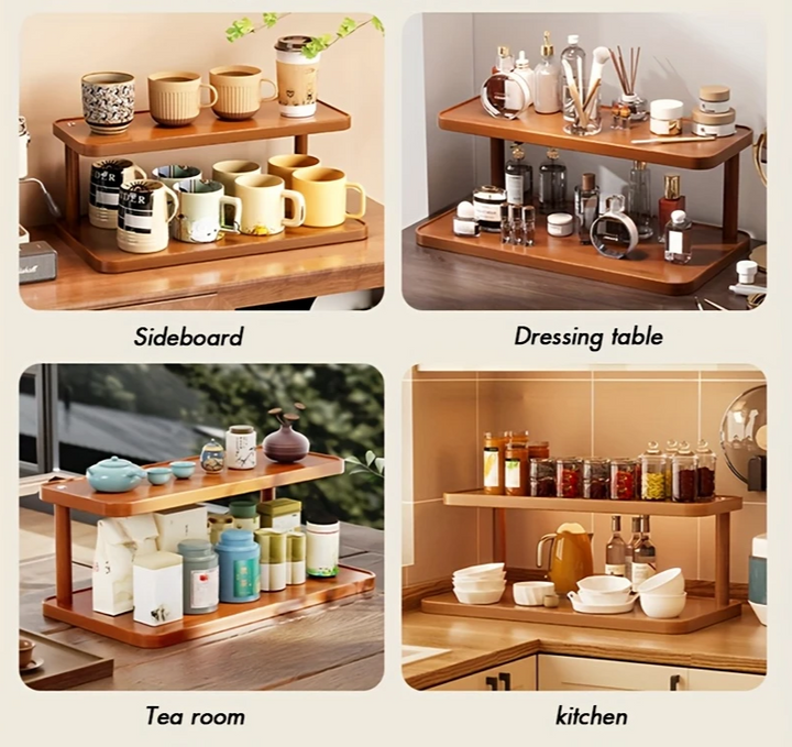 BambuCasa 2-tier wooden shelf Stornfield