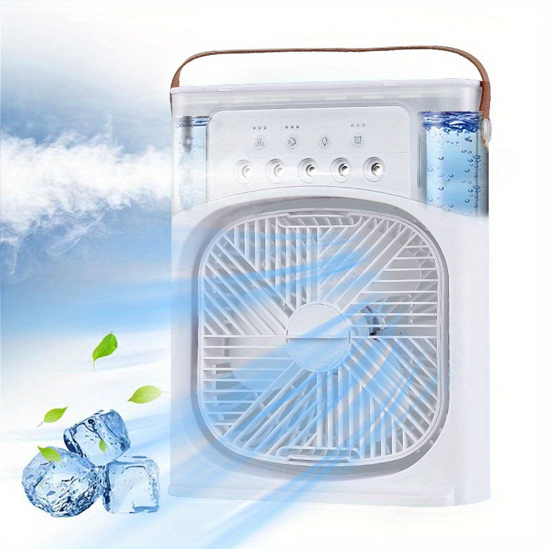1pc Portable Air Conditioner, Household Small Air Cooler, Hydrocooling Fan, Portable Air Adjustment For Office, 3 Speed Air Cooling Fan Humidifier, 5pcs Humidified Spray Heads For Home Appliances | Stornfield