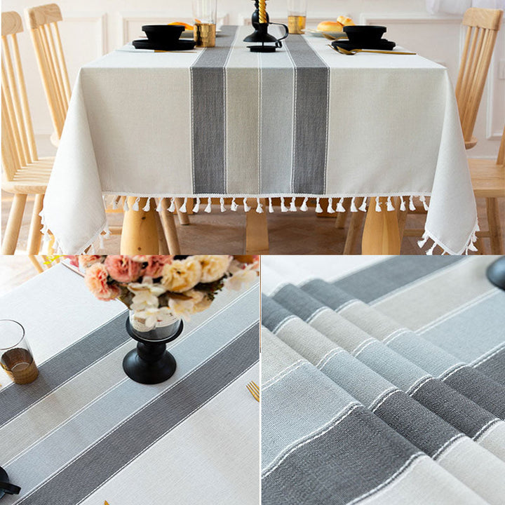 Stornfield | Rectangular Waterproof Oil-proof Wrinkle-Resistant Cotton Linen Tablecloth for Kitchen Dining Room Buffet Party