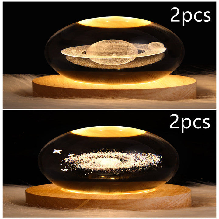 3D Galaxy Crystal Ball LED Night Light | Stornfield