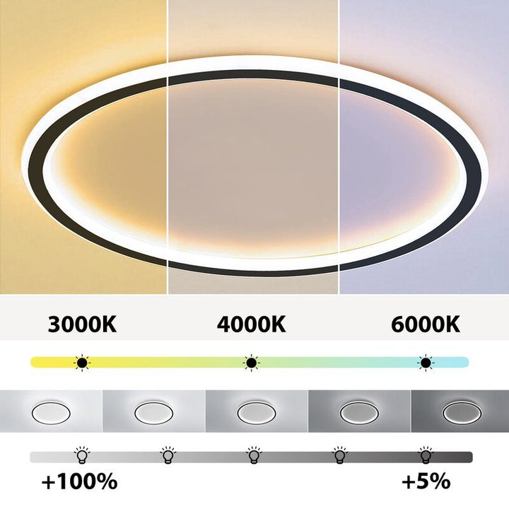 LunaNova - Modern LED Ceiling Light Metal/Acrylic for Living and Bedroom, Stornfieldack/White Design | Stornfield