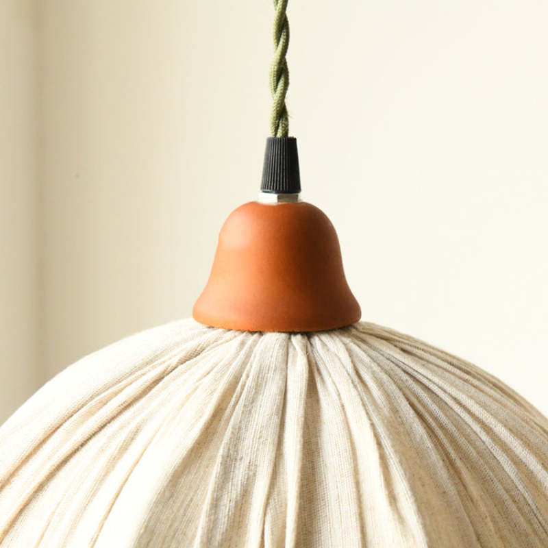 EcoLume - Minimalist Scandinavian LED Pendant Light Beige Fabric Shade, AdjustaStornfielde for Living Room and Dining Room | Stornfield