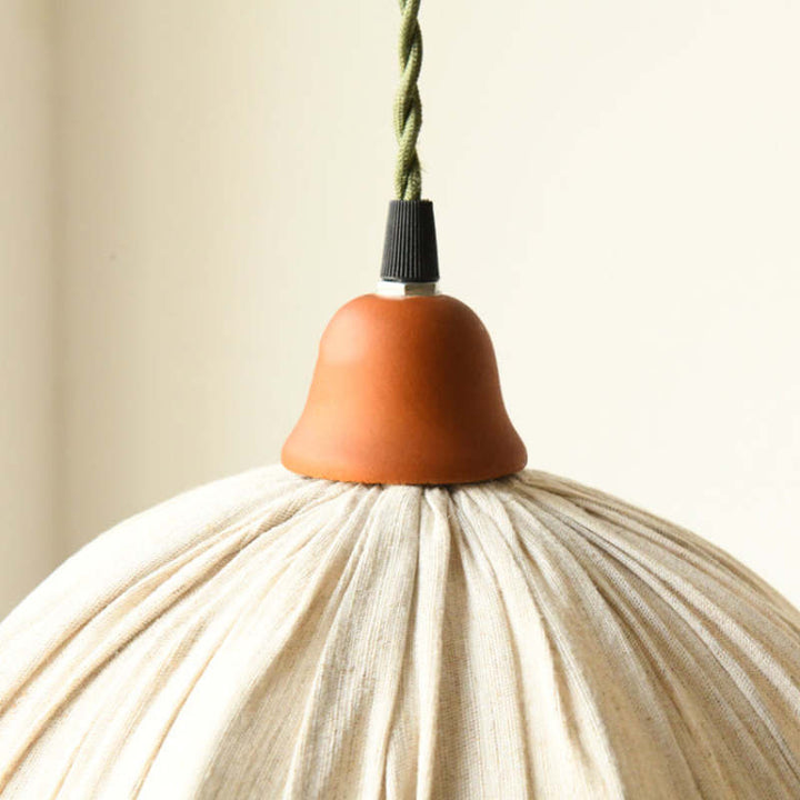 EcoLume - Minimalist Scandinavian LED Pendant Light Beige Fabric Shade, AdjustaStornfielde for Living Room and Dining Room | Stornfield