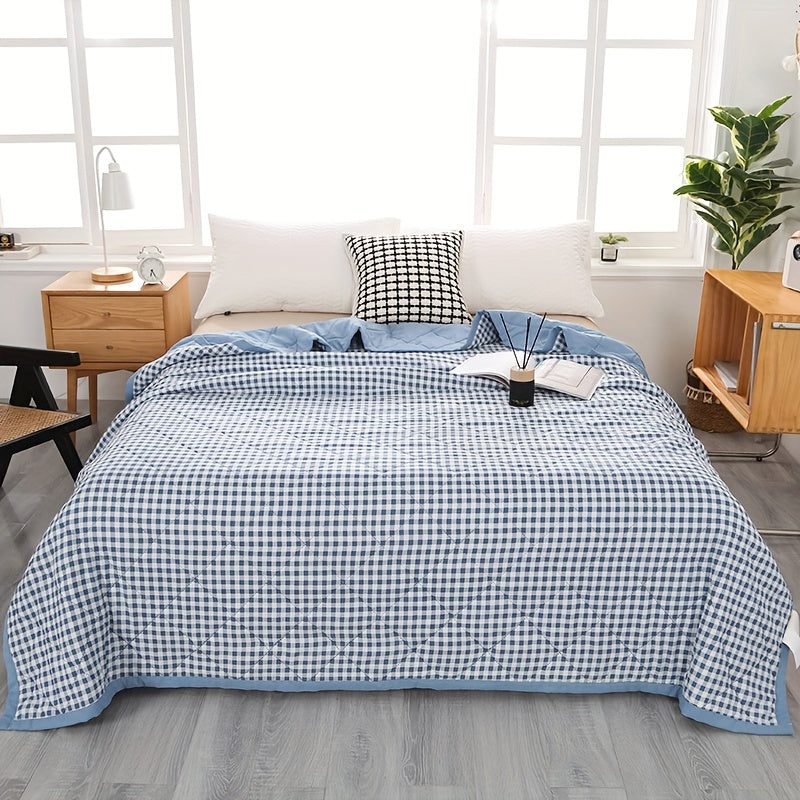Elegant Preppy Plaid Summer Blanket for Cool Nights | Stornfield
