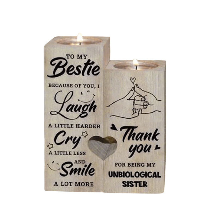 Smile A Lot More - Wooden Candle Holder with Candle Gift for Your Loved Ones | Stornfield
