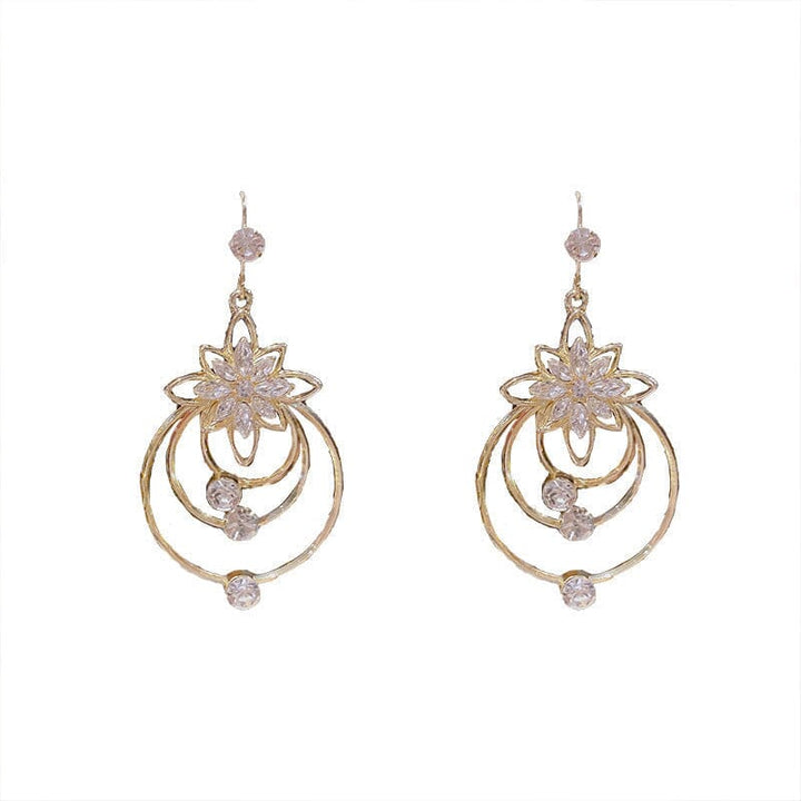 Crystal Lotus Three Hoop Earrings | Stornfield