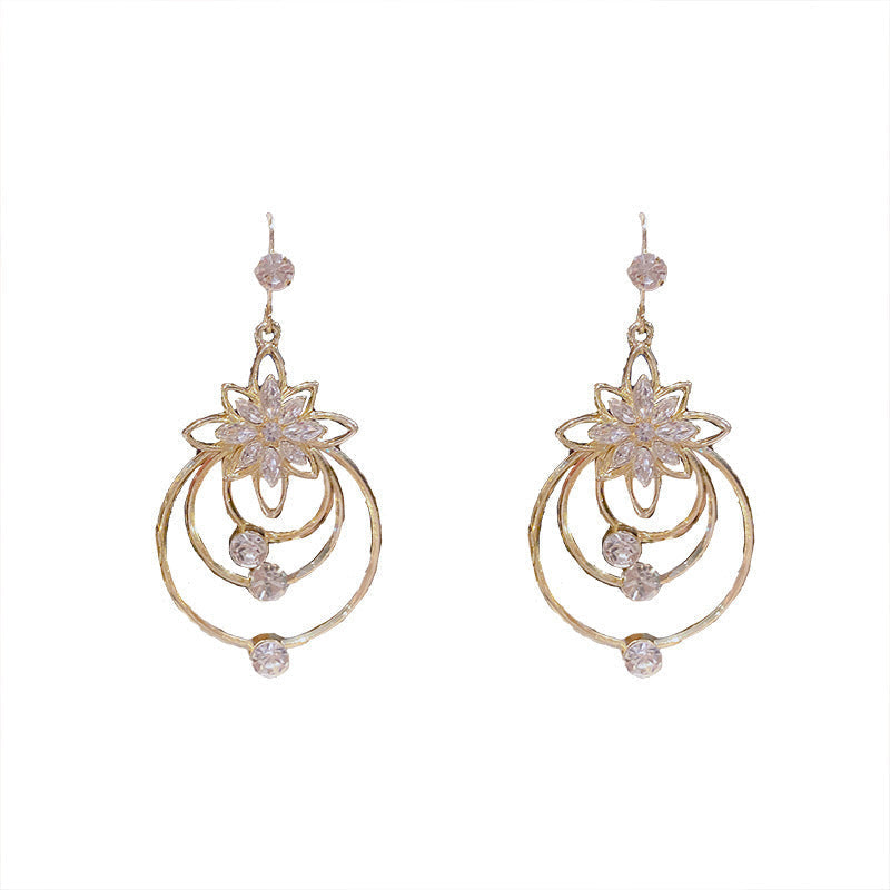 Crystal Lotus Three-Ring Earrings Stornfield
