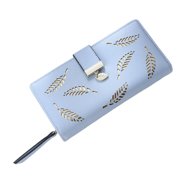 Ladies long wallet with leaf pattern | Stornfield