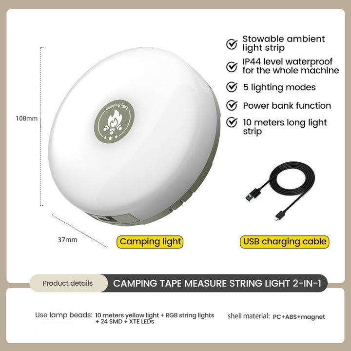 Outdoor Waterproof Portable Stowable String Light 10m | Stornfield