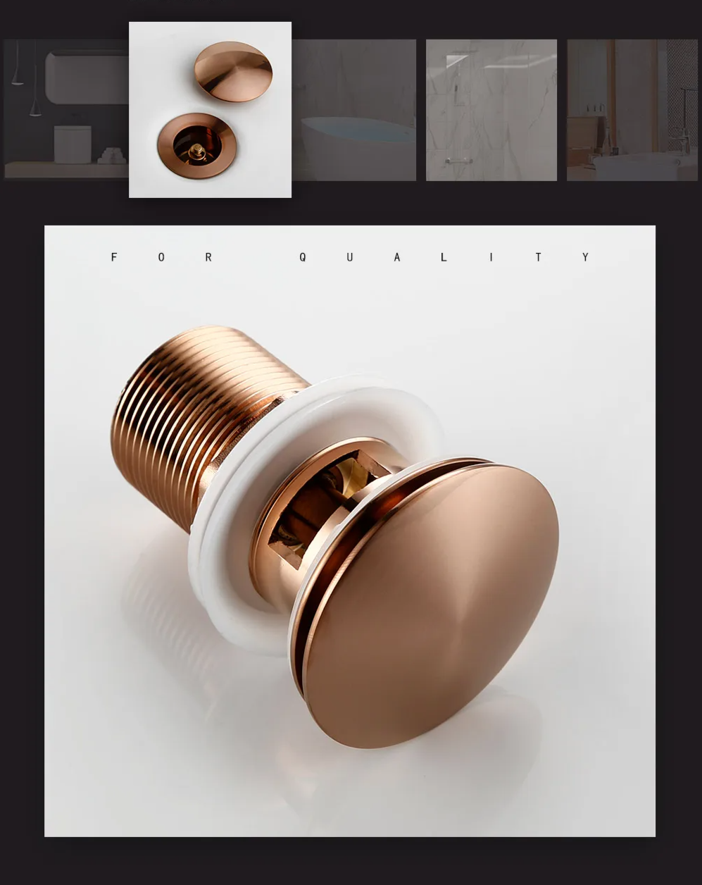 Bagnolux Rose Gold Sink Drain Valve Stornfield