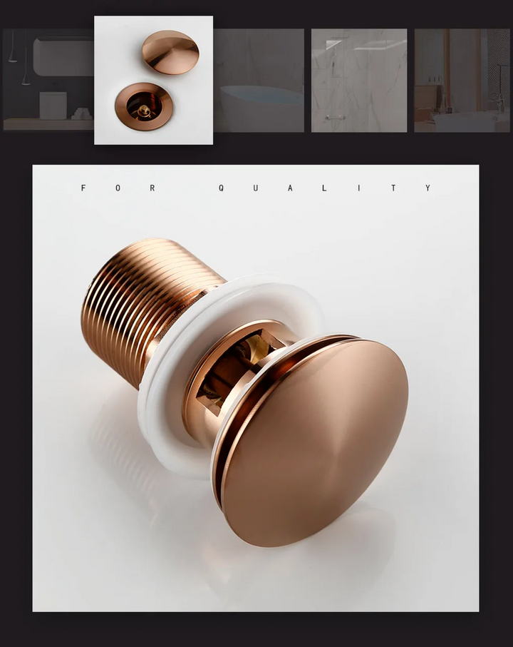 Bagnolux Rose Gold Sink Drain Valve Stornfield