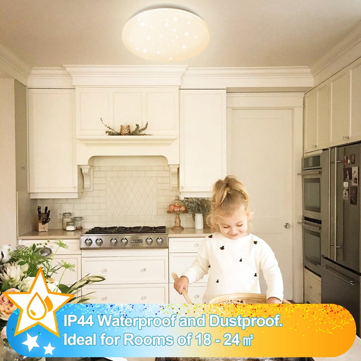 24W LED Ceiling Light Dimmable with Starry Sky Effect | Stornfield