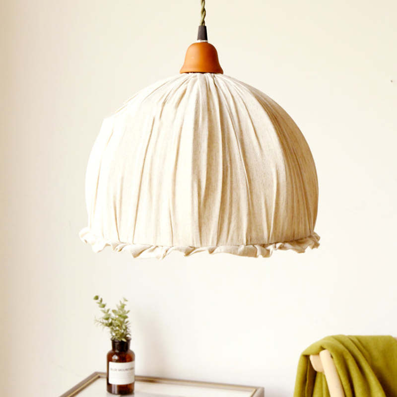 EcoLume - Minimalist Scandinavian LED Pendant Light Beige Fabric Shade, AdjustaStornfielde for Living Room and Dining Room | Stornfield