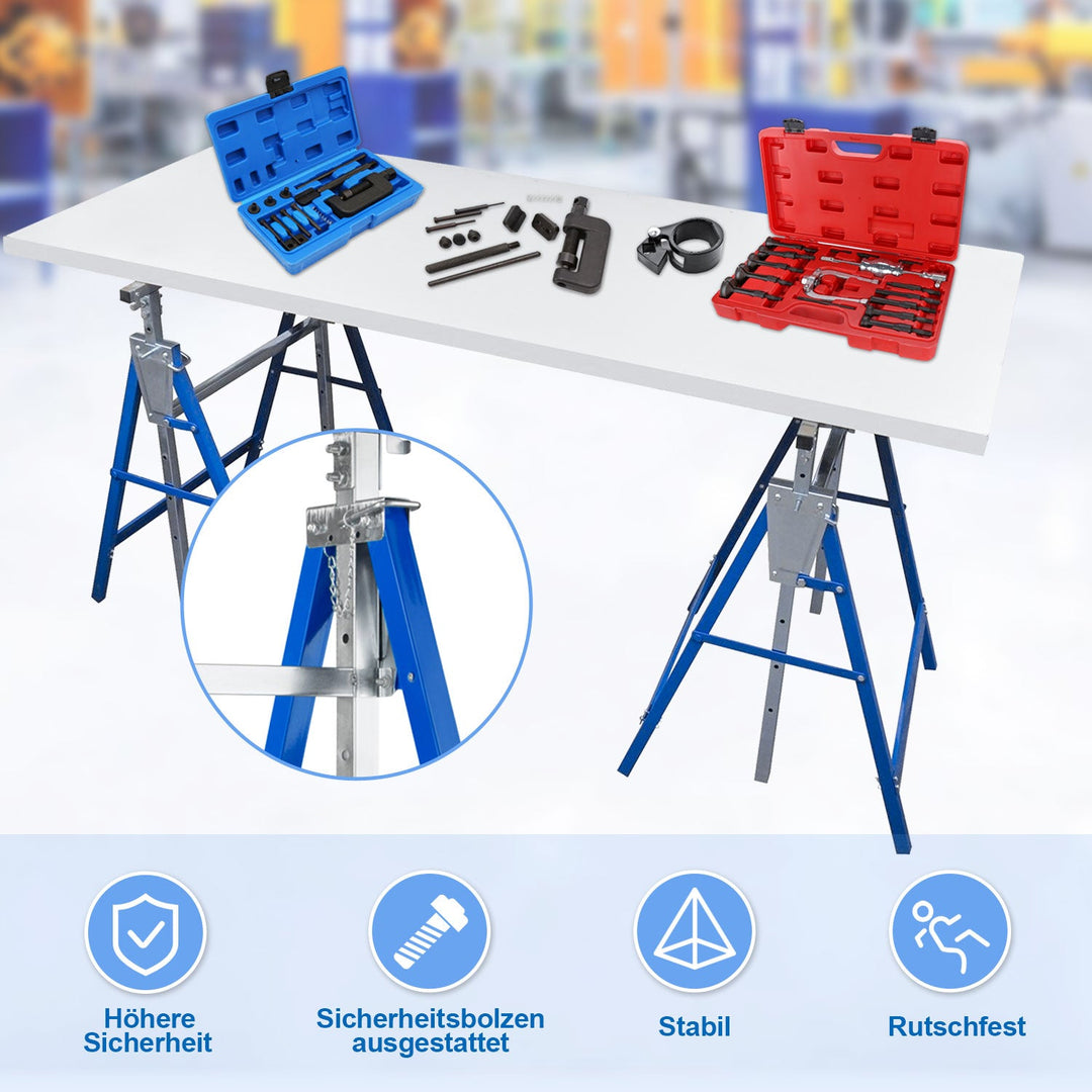 2x Scaffold Stands Folding Stands 7-fold height adjustable | Stornfield