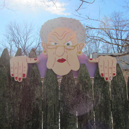 Stornfield | Fence Decoration Nosy Old Man and Lady Garden Yard Art