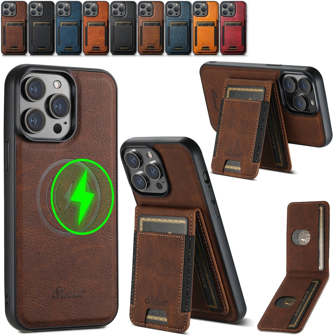 Stornfield | Étui en cuir pour téléphone avec porte-cartes et compatibilité MagSafe