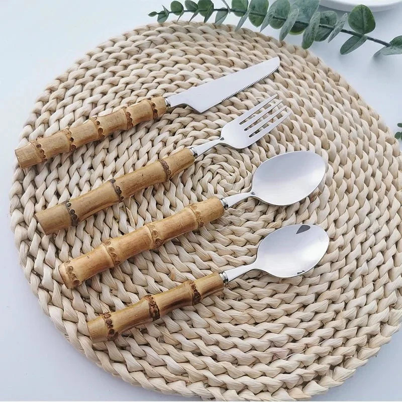 Stornfield | Stainless Steel Cutlery Set with Bamboo Handle