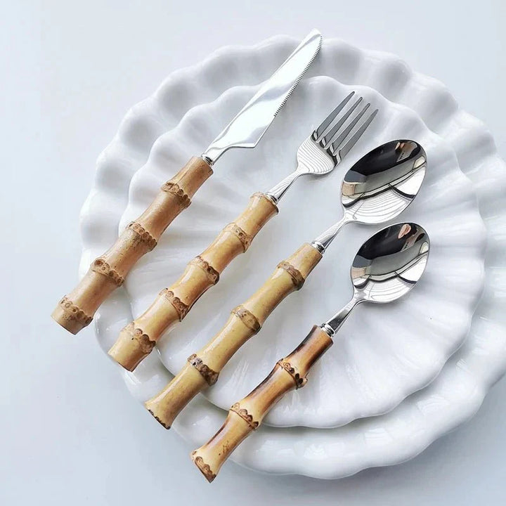 Stornfield | Stainless Steel Cutlery Set with Bamboo Handle