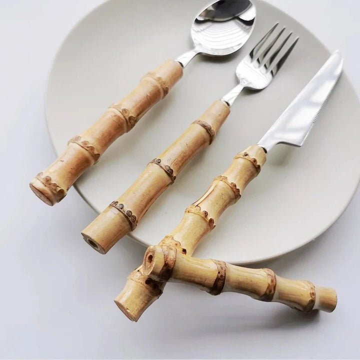 Stornfield | Stainless Steel Cutlery Set with Bamboo Handle
