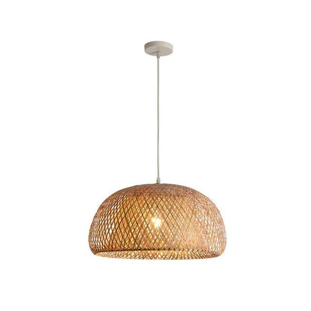Stornfield | Bamboo Hanging Ceiling Light C | Handmade Wooden and Rattan Lighting for Home Decor