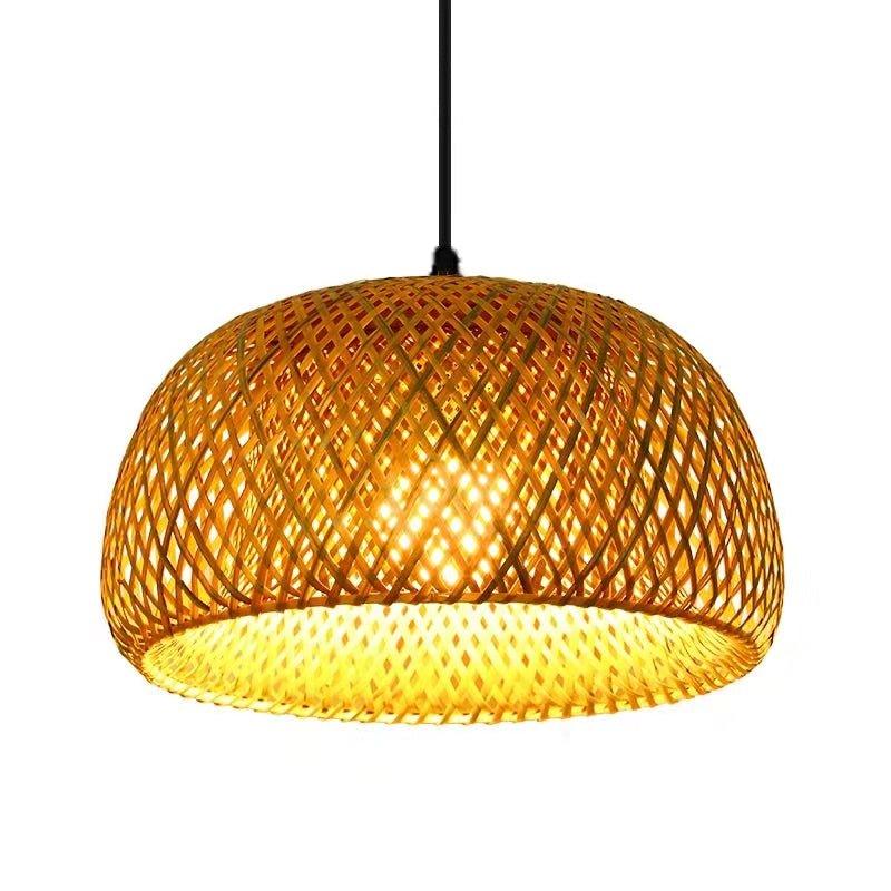 Stornfield | Bamboo Hanging Ceiling Light C | Handmade Wooden and Rattan Lighting for Home Decor