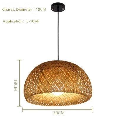 Stornfield | Bamboo Hanging Ceiling Light C | Handmade Wooden and Rattan Lighting for Home Decor