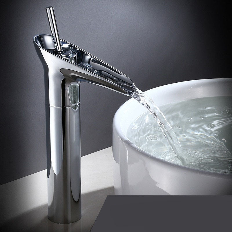 Luxurious Brass Waterfall Sink Faucet for Opulent Bathroom Sinks | Stornfield